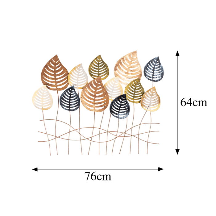 Wallity Lilac Escultura de pared de metal multicolor